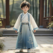 小少爷古风帅气古装 汉服男童春装 男孩2026新款 国风唐装 儿童新中式