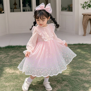 洛丽塔公主裙女童日常可穿洋气小女孩绝美连衣裙儿童长袖春装裙子