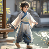 男童汉服古风套装 小少爷帅气 男孩日常可穿唐装 儿童新中式 国风古装