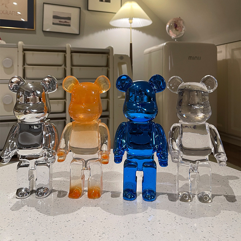 电镀轻奢透明树脂暴力熊摆件