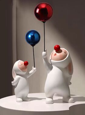 可爱气球兔子新居装饰摆件