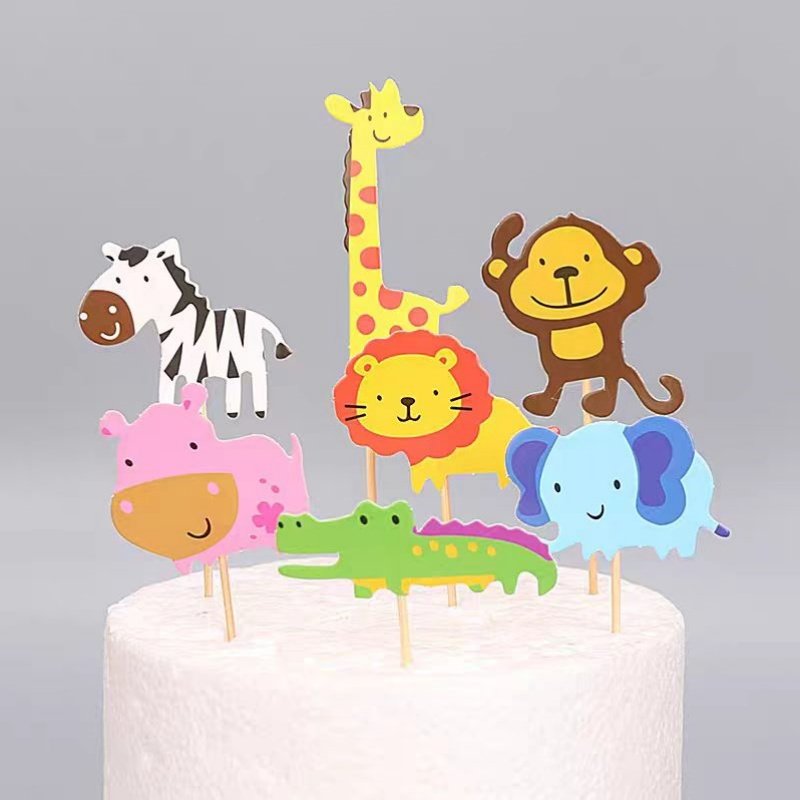 卡通儿童生日快乐蛋糕装饰插件动物园狮子大象长颈鹿猴子烘焙插牌,节庆用品/礼品,节日装扮用品,淘宝优惠券,粉丝福利购,淘宝优惠卷