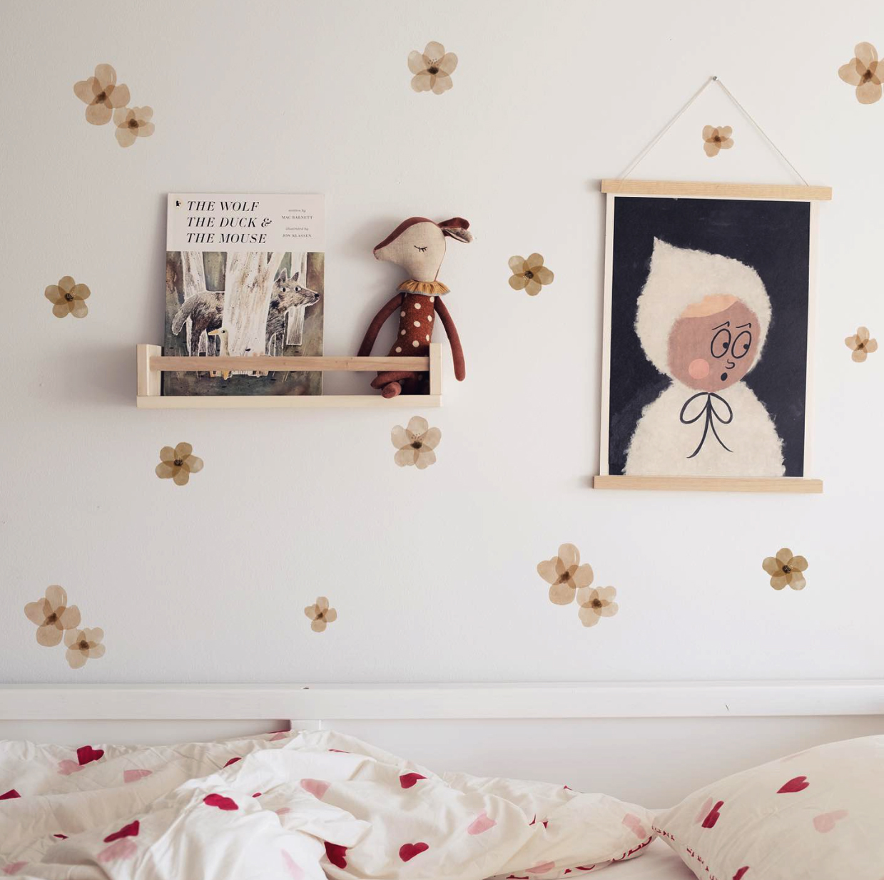 北欧ins贴纸装饰手绘卧室墙贴纸自粘墙贴墙壁贴画墙面装饰樱花朵