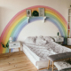 ins风北欧超大彩虹墙贴儿童房幼儿园装 饰墙布背景涂鸦水彩自粘贴