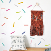 北欧INS 饰宿舍客厅卧室简约创意家居 彩带贴纸儿童自粘墙贴画装