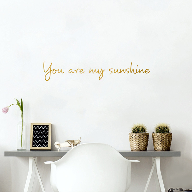ins墙贴纸英文墙纸自粘简约卧室照片墙个性装饰贴画你是我的阳光