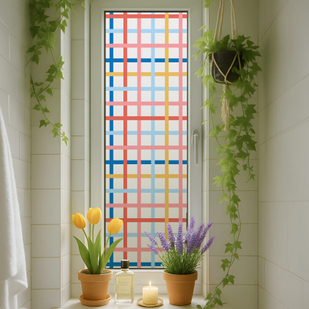 北欧条纹窗贴防窥磨砂透光卫生间静电无胶玻璃贴纸厕所门贴膜厨房