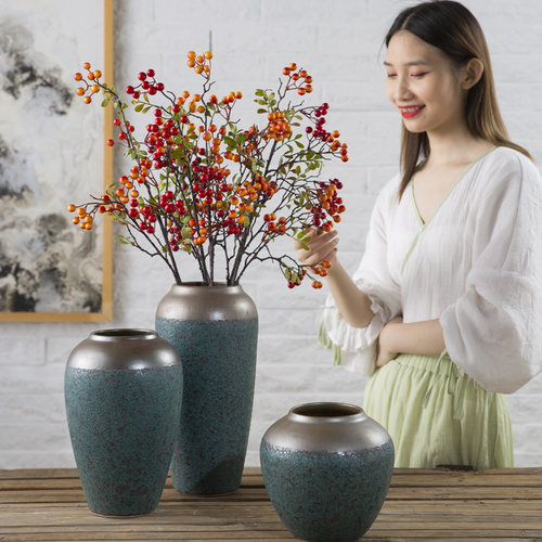 客厅粗陶罐电视柜景德镇陶瓷花瓶