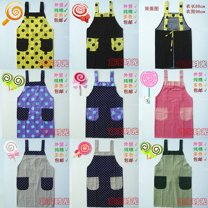 点点外贸正品韩版时尚可爱女孩卡通公主美甲店幼儿园纯棉围裙低价