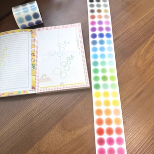 分装-Girl17大龄萝莉原创贴纸卷年轮渐变套圈圈同心圆手帐基础