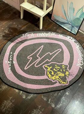 恶搞Travis scott藤原浩潮牌工作室摆拍卧室防滑吸水地毯鼓毯可洗