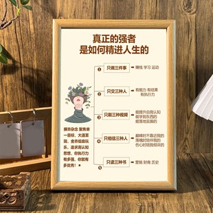 强者如何精进人生自我激励摆件高颜值正能量送朋友闺蜜高级感挂画