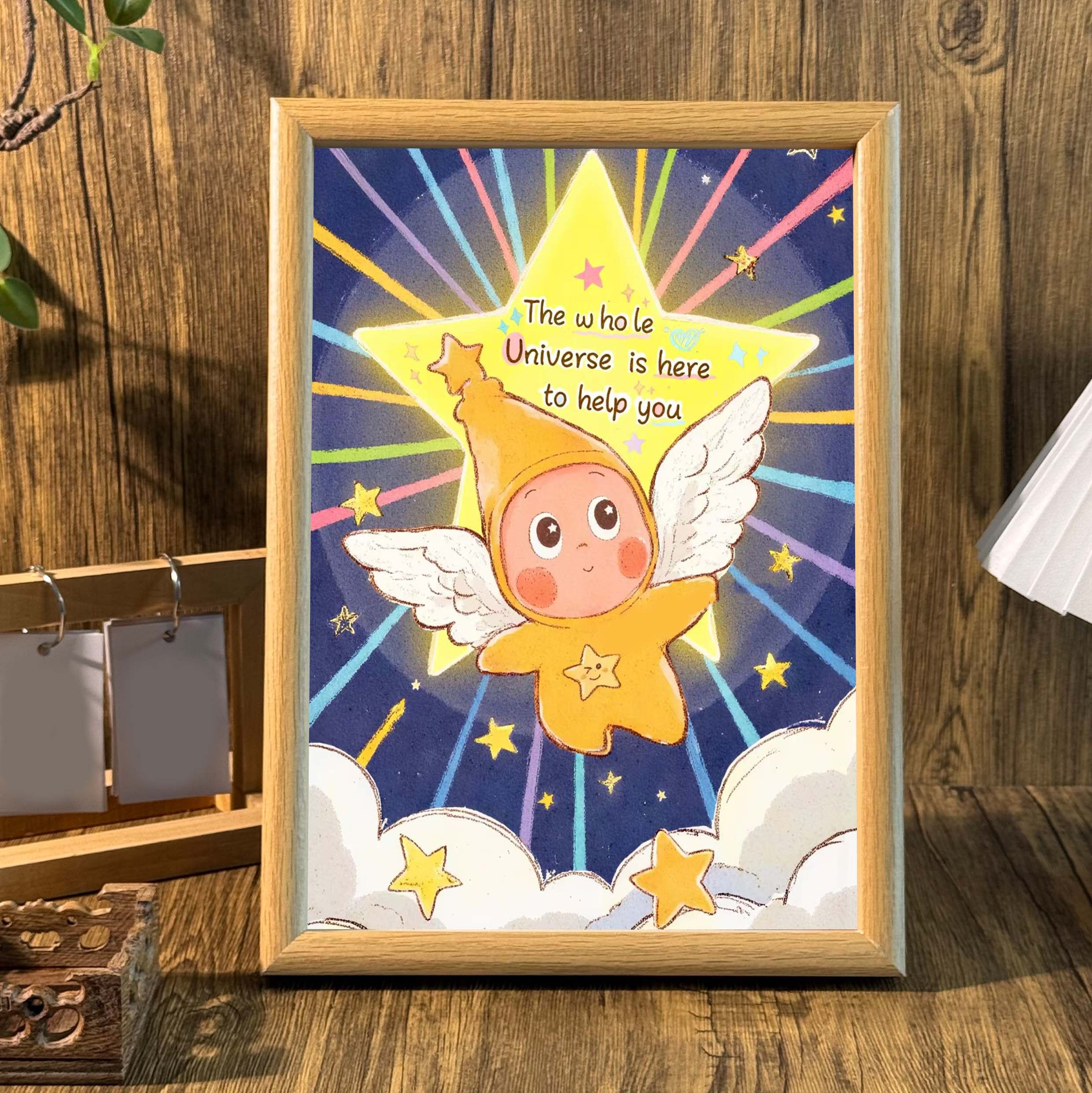 星星人整个宇宙都在帮你桌面可爱卡通相框治愈系文字摆台墙面挂画,家居饰品,相框/画框,淘宝优惠券,粉丝福利购,淘宝优惠卷