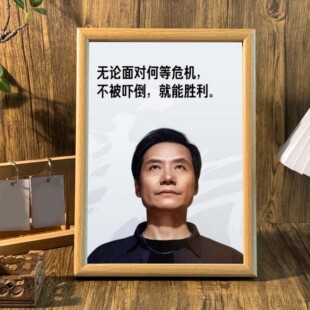 雷军海报励志相框摆台办公室名人语录书房卧室桌面摆件装饰画框潮