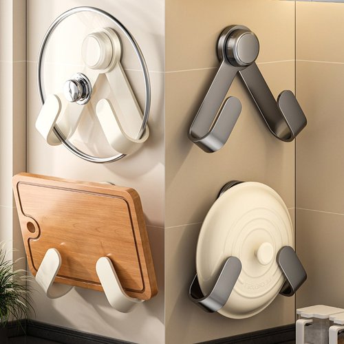 厂家供应吸盘旋转架锅盖架免打孔壁挂厨房菜板放置器多功能砧板架