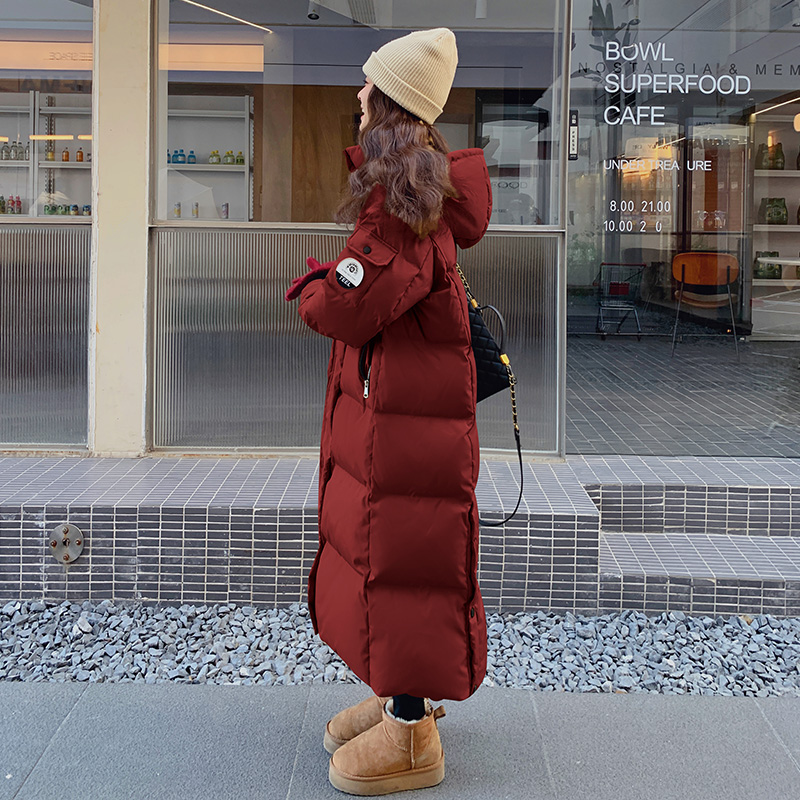 红色长款羽绒棉衣棉服外套女冬季2025新款爆款今年流行本命年棉袄