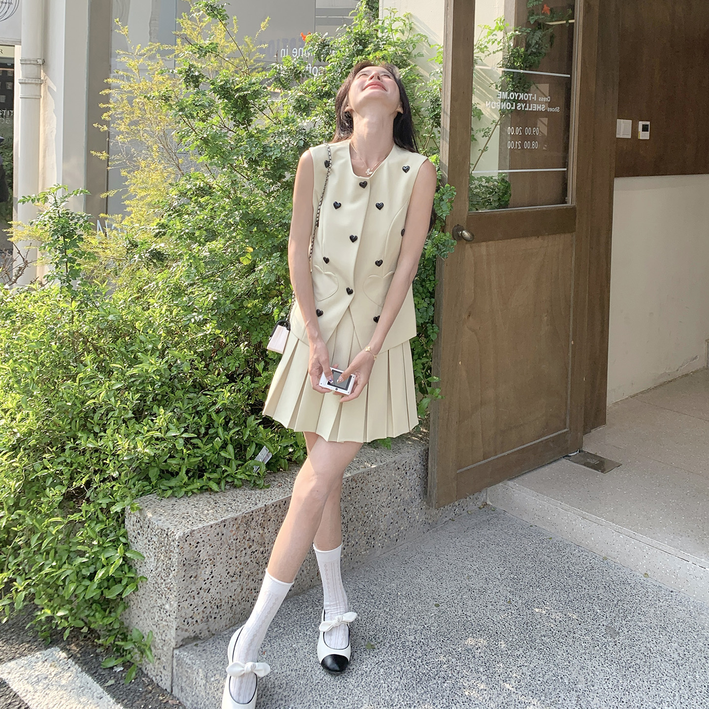 小香风马甲西装套装裙女2025年夏季新款高级感小个子百褶裙两件套