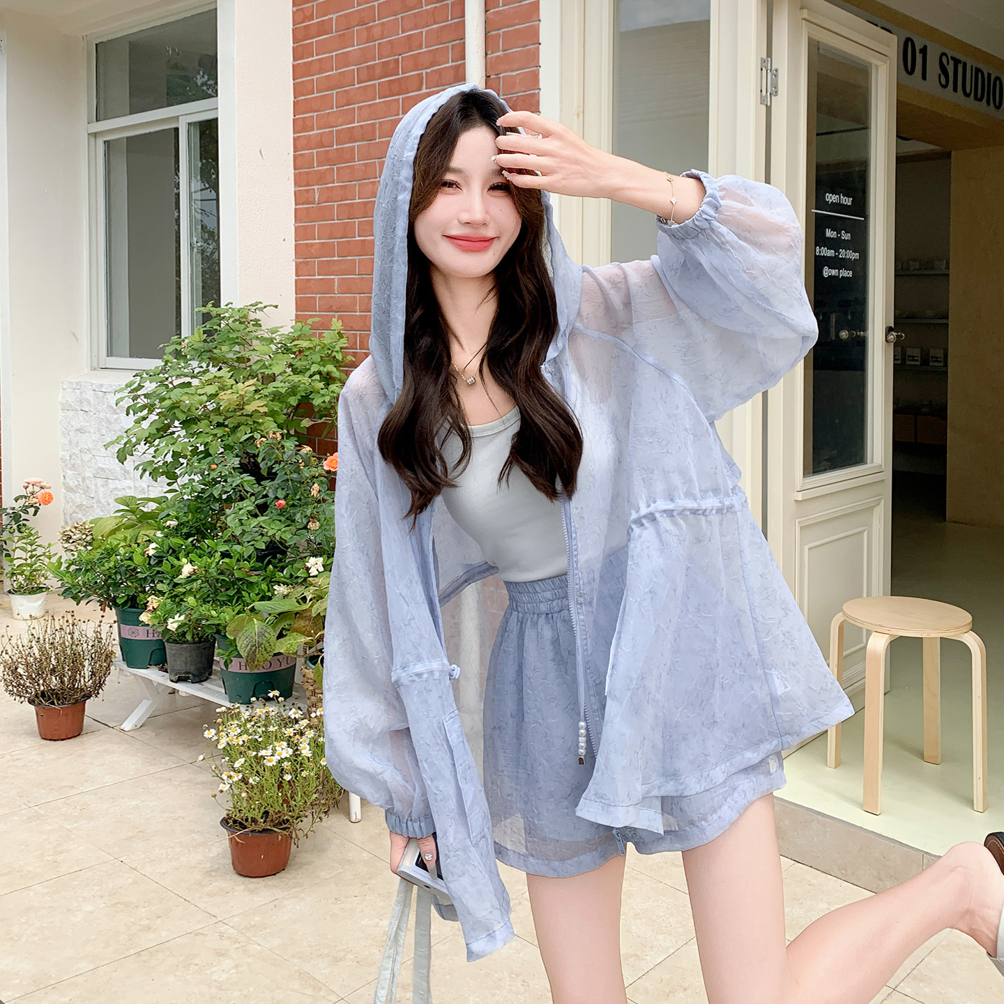 巨好看防晒衣短裤套装女夏季2025新款爆款减龄休闲运动轻薄两件套
