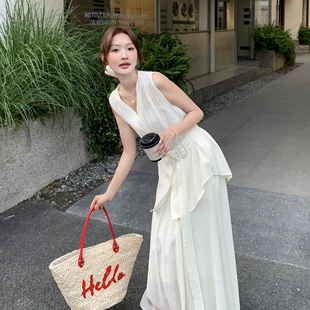 白色高级感气质套装 马甲半身裙两件套 女2025夏新款 御姐轻熟风无袖