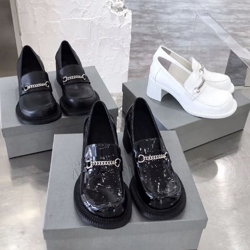 复古白色甜酷玛丽珍jk小皮鞋女大头娃娃单鞋圆头增高跟厚底乐福鞋