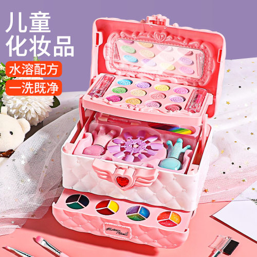 儿童旋转彩妆盒套装含指甲油公主