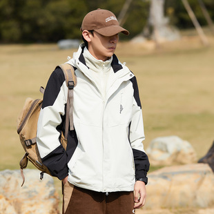 冲锋衣三合一户外女防泼水情侣外套可脱卸旅游夹克防风登山服男款