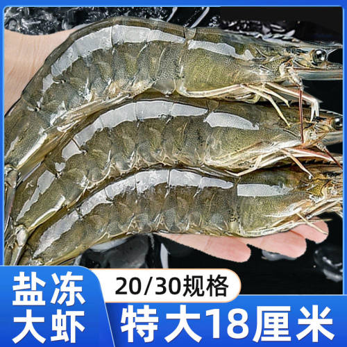 东上御品新鲜盐冻虾特大黄海大虾冷冻青虾对虾基围虾海鲜水P