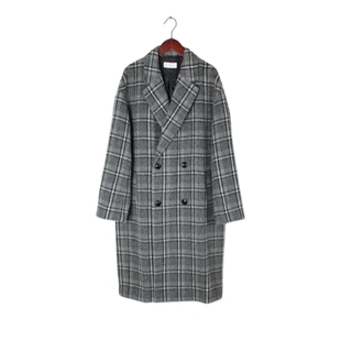 vintage日本制 高端中古复古毛领毛呢中长款混羊绒羊毛大衣外套 R