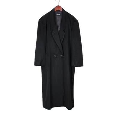 vintage日本制 高端中古复古男款毛呢中长款混羊绒羊毛大衣外套 R