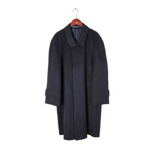 vintage日本制 高端中古复古毛领毛呢中长款混羊绒羊毛大衣外套 R