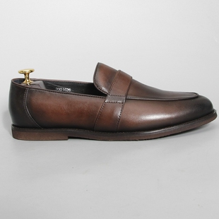 捡漏稀缺广州外贸头层牛皮男鞋新款一脚蹬乐福鞋软底透气商务皮鞋