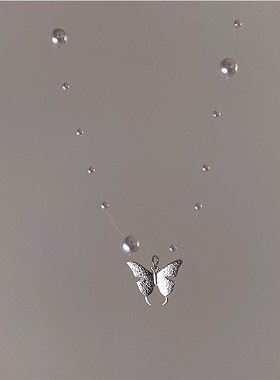 超仙气质珍珠吊坠透明鱼线ins