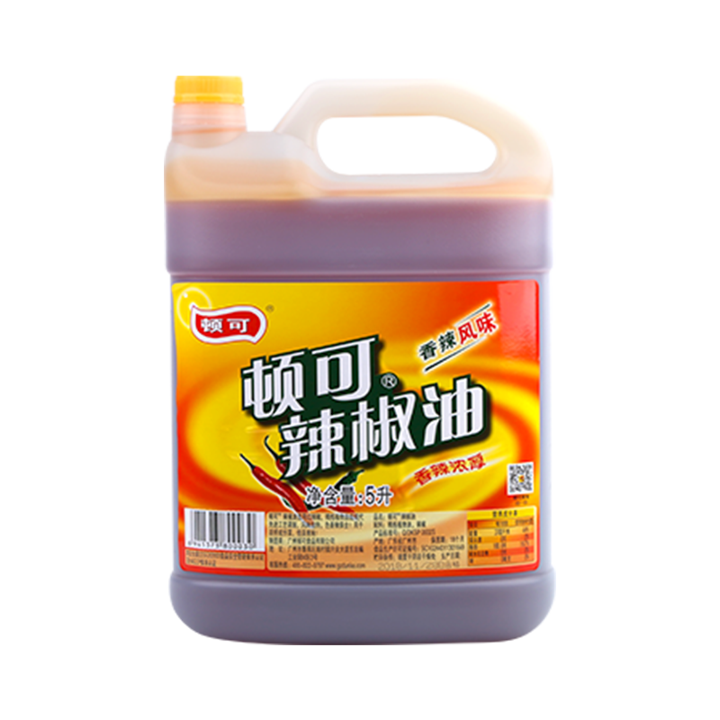 顿可辣椒油5L商用桶装四川香辣红油凉拌菜麻辣烫调味油辣子餐饮装