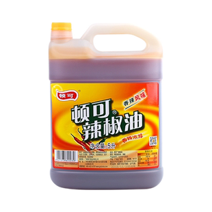 顿可辣椒油5L商用桶装四川香辣红油凉拌菜麻辣烫调味油辣子餐饮装