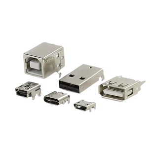 USB母座方口USB MK5PUSB-A型MICRO插座接口180度90度弯脚A母直针