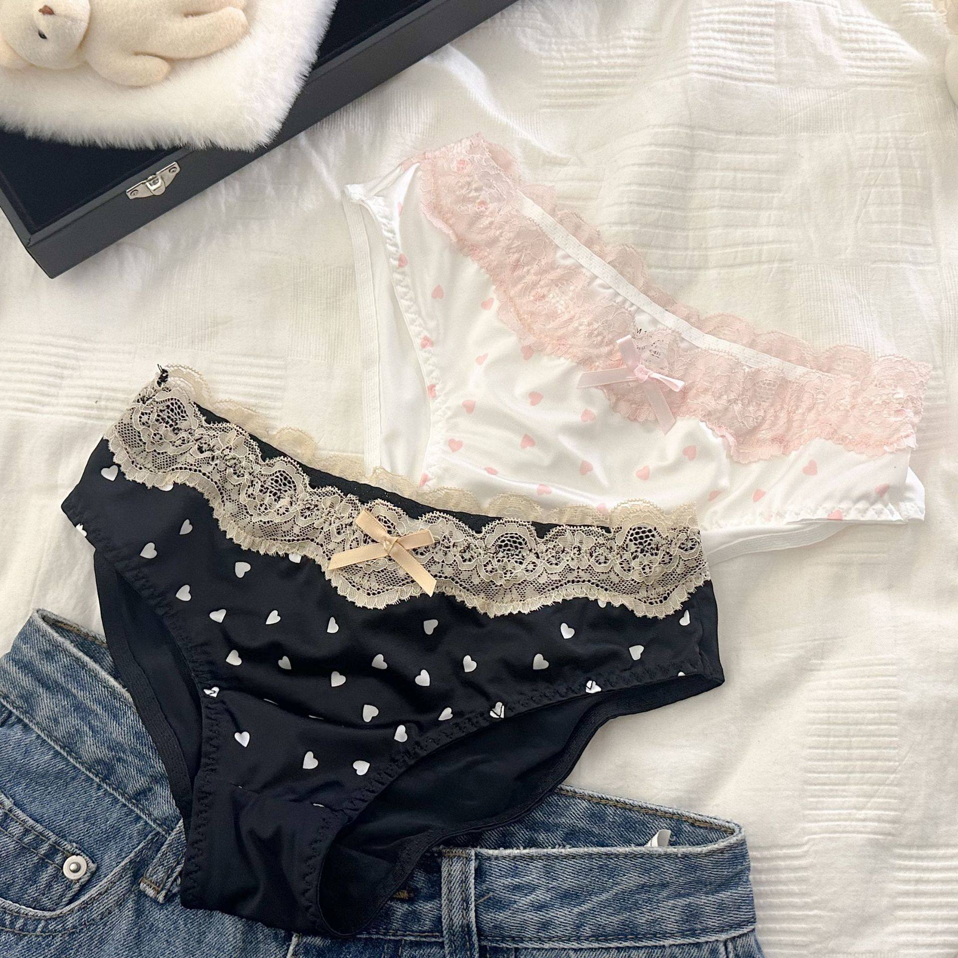 桃心小裤~日系纯欲冰丝内裤低腰性感蕾丝边三角裤2025新款,女士内衣/男士内衣/家居服,男三角内裤,淘宝优惠券,粉丝福利购,淘宝优惠卷