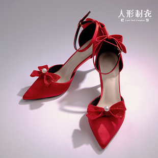 人形制衣cosplay鞋子 明日香cos花之语eva cos配件红色高跟女鞋