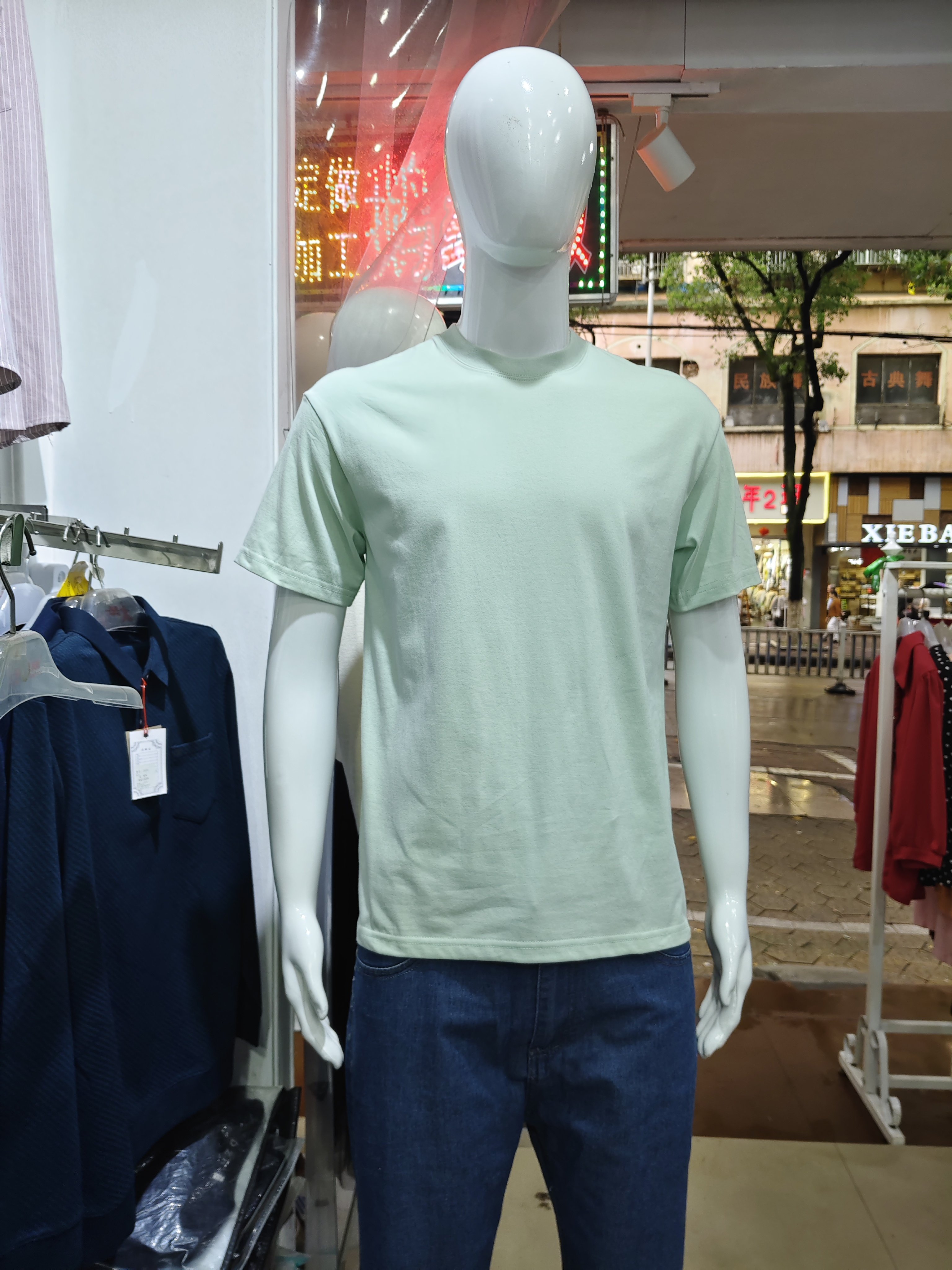 中青年夏季100%纯棉圆领男土T恤新款Polo衫短袖230克柔软亲肤抗菌