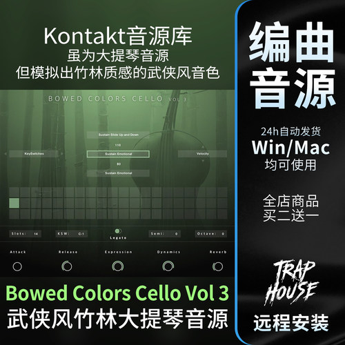 大提琴武侠风竹林音源库