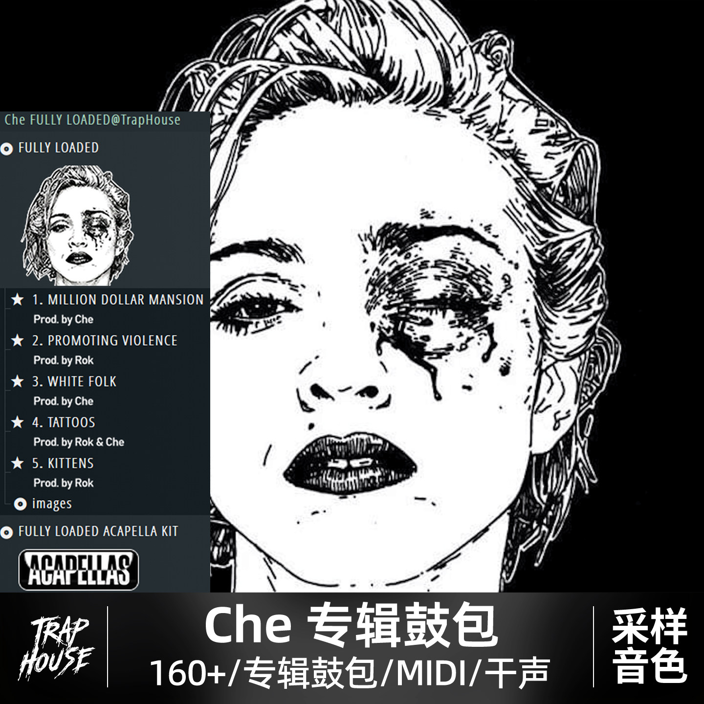 Che专辑鼓包音色音源鼓组MIDI地下伴奏编曲素材阿卡贝拉人声干声