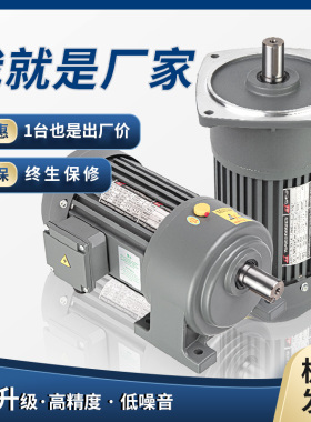 齿轮减速电机380V减速机电机一体卧式立式调速变频刹车小金刚750W