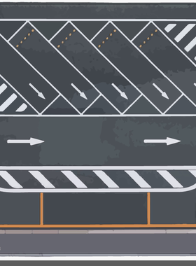 1:110马路鼠标垫公交巴士模型停车场场景景垫 适配FanX方相模型