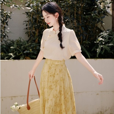 夏季中式套装新中式上衣