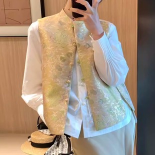 【富贵花开】唐装中女装中式坎肩女款2025新款盘扣上衣新中式马甲