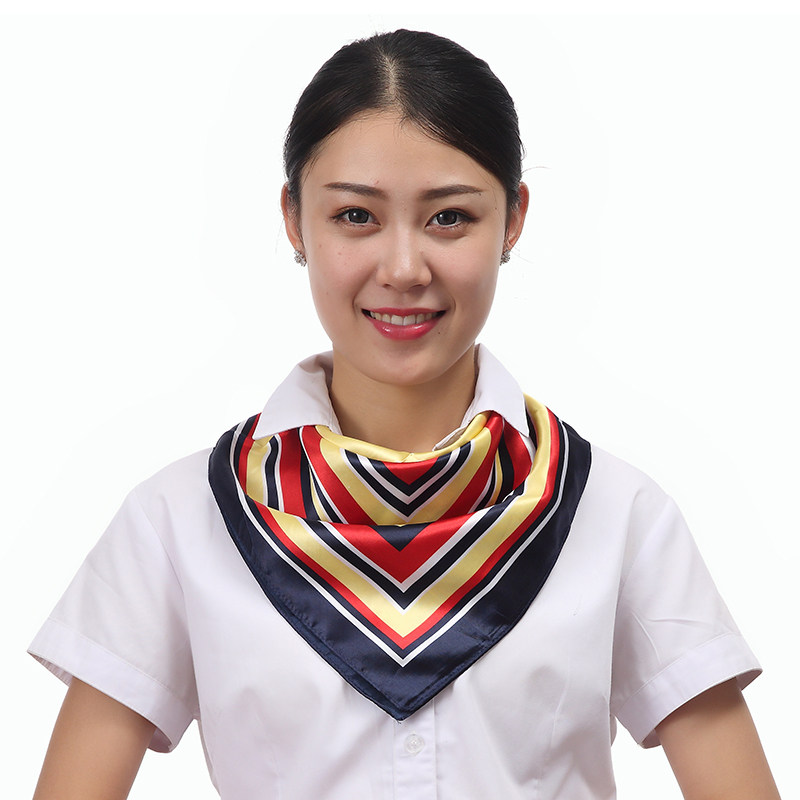 职业装丝巾女空姐银行移动电信工作服围巾百变职业仿真丝小方巾a7