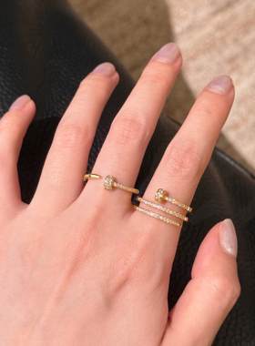 钉子戒指女士2025年新款潮时尚个性高级感小众设计网红气质食指戒