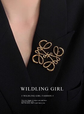 罗家几何镂空胸针高档女高级设计感胸花精致西装别针配饰小香风