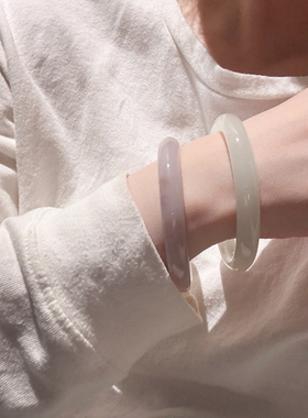 新中式猫眼石手镯女款高级感轻奢手饰时尚百搭仿玉石手环饰品配饰