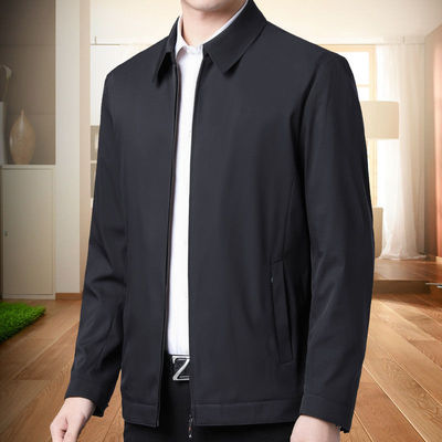 茄克薄款中老年领导干部爸爸装