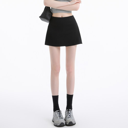 实拍辣妹灰色半身裙女夏2026新款高腰侧开叉运动短裙包臀裙裤